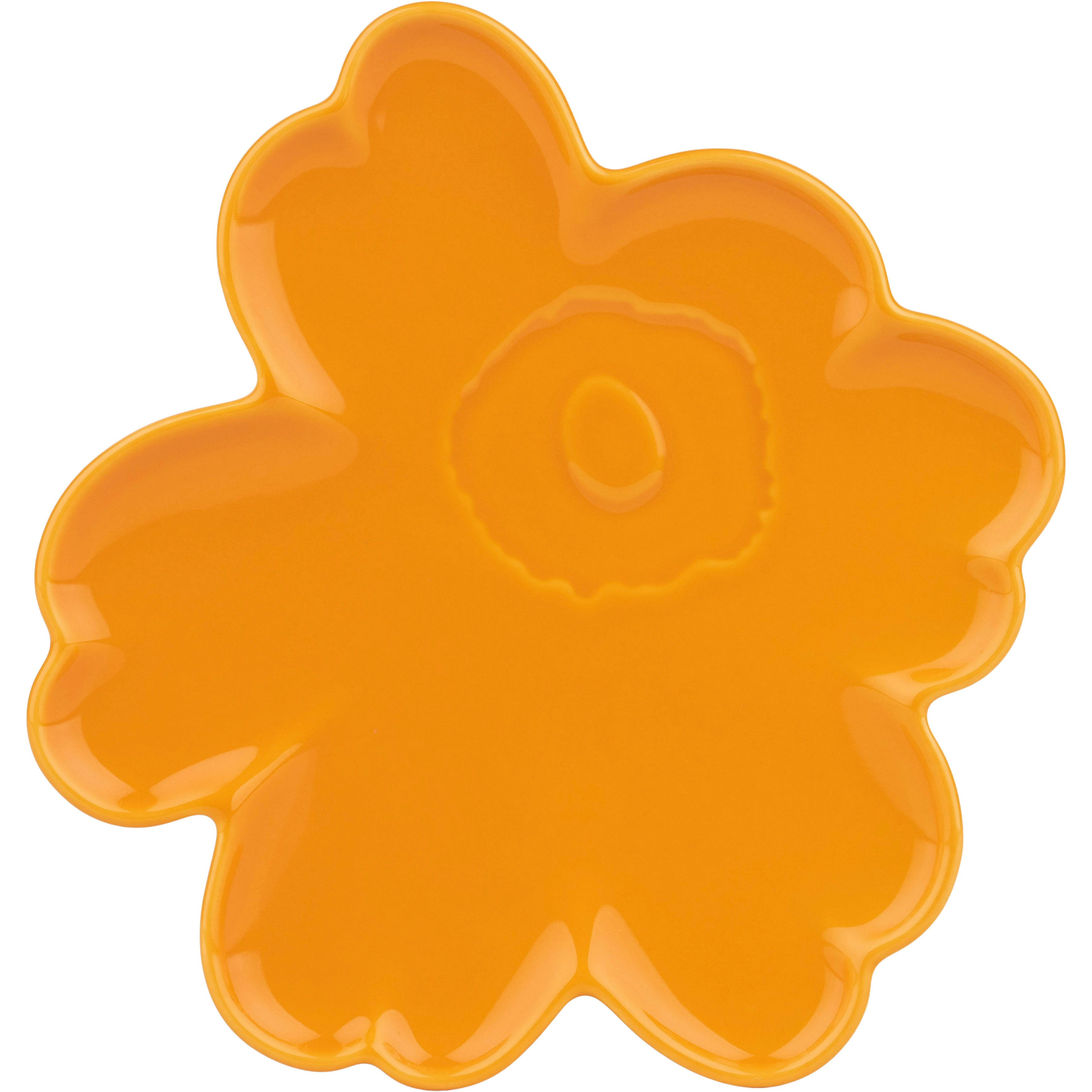 Marimekko Unikko Shape Tallerken 20 Cm - Asietter Stent&oslash;j Warm Yellow - 075036-220
