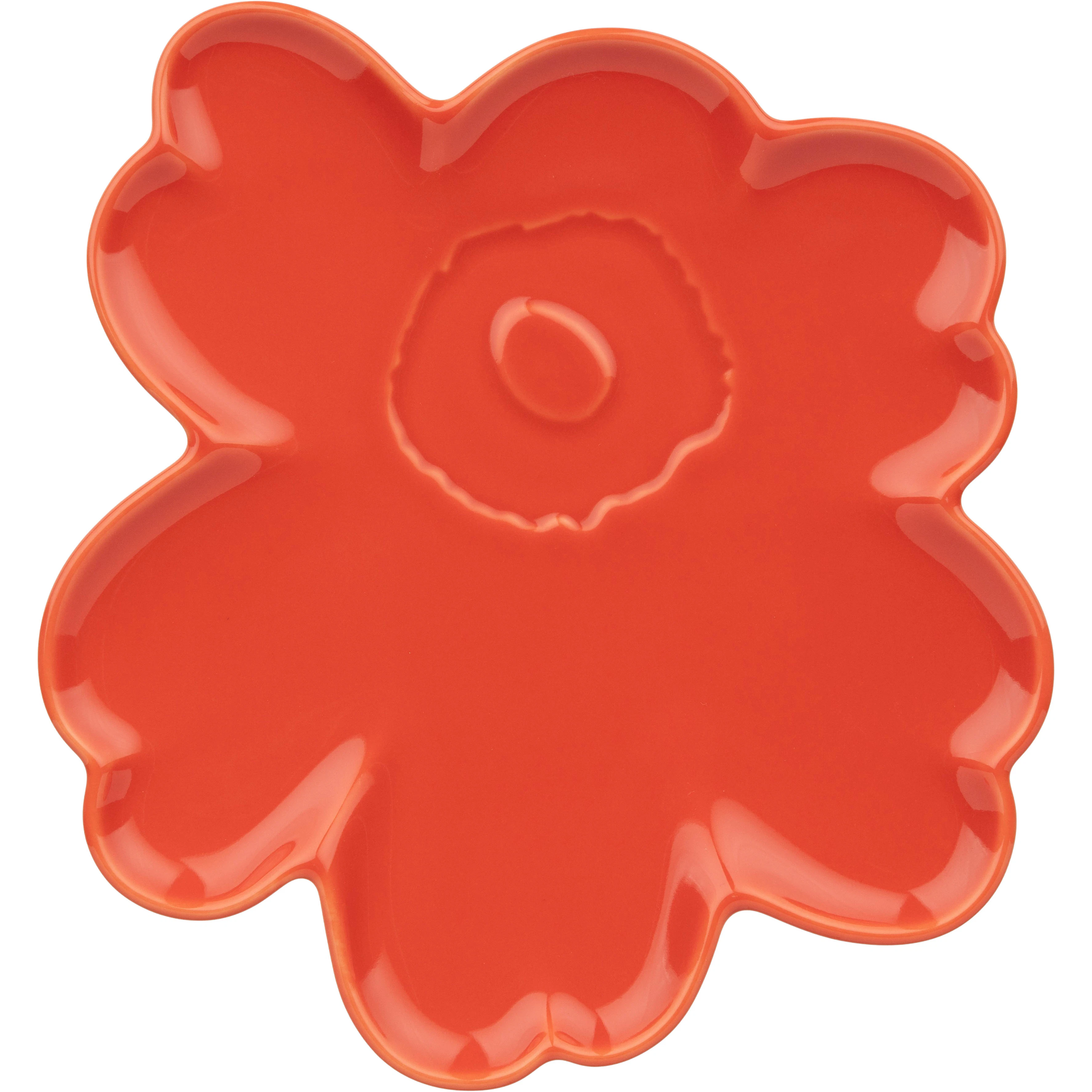 Marimekko Unikko Shape Tallerken 20 Cm Orange Red - Asietter Stent&oslash;j - 075263-300