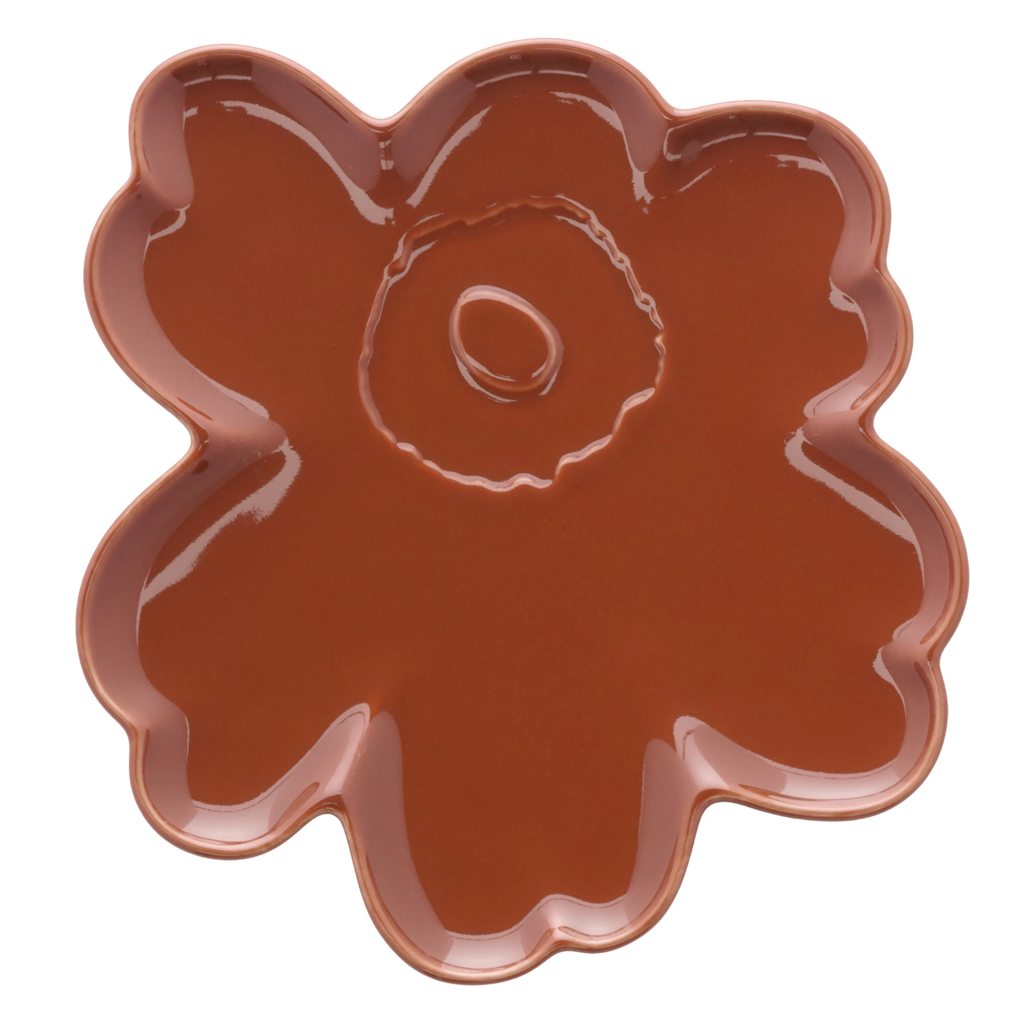 Marimekko Unikko Shape Tallerken 20 Cm Kastanje - Asietter Stent&oslash;j Chestnut - 076015-880