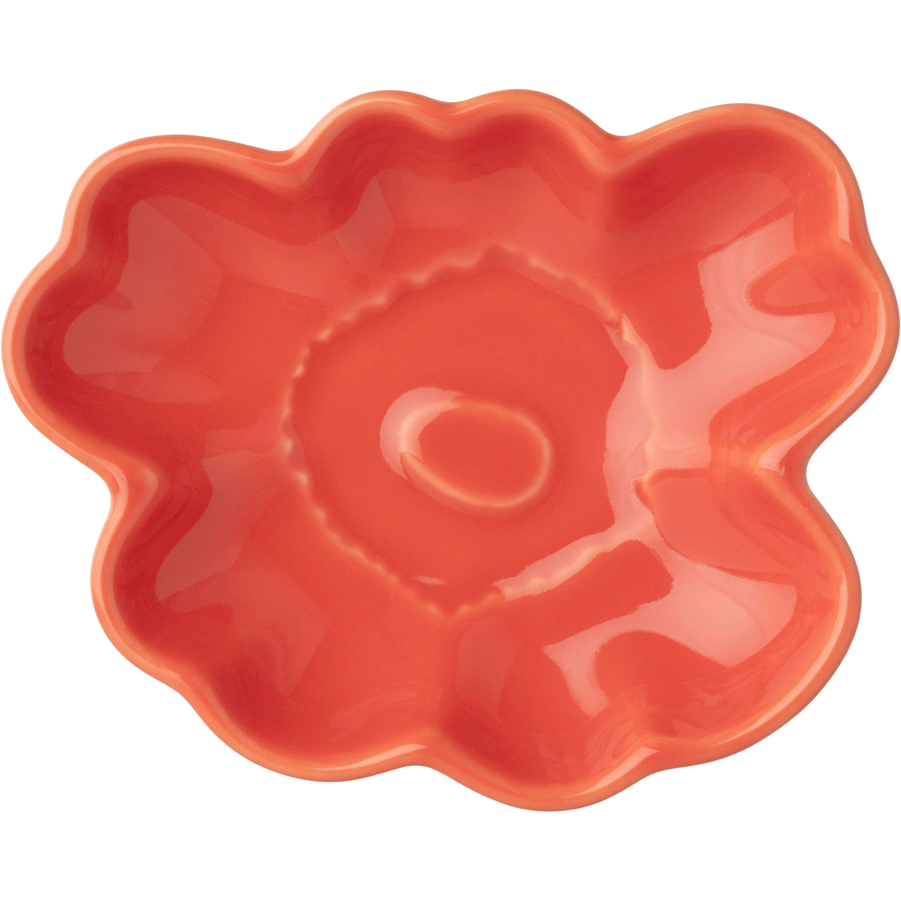 Marimekko Unikko Shape Tallerken 9,5 Cm - Asietter Stent&oslash;j Orange Red - 075715-300