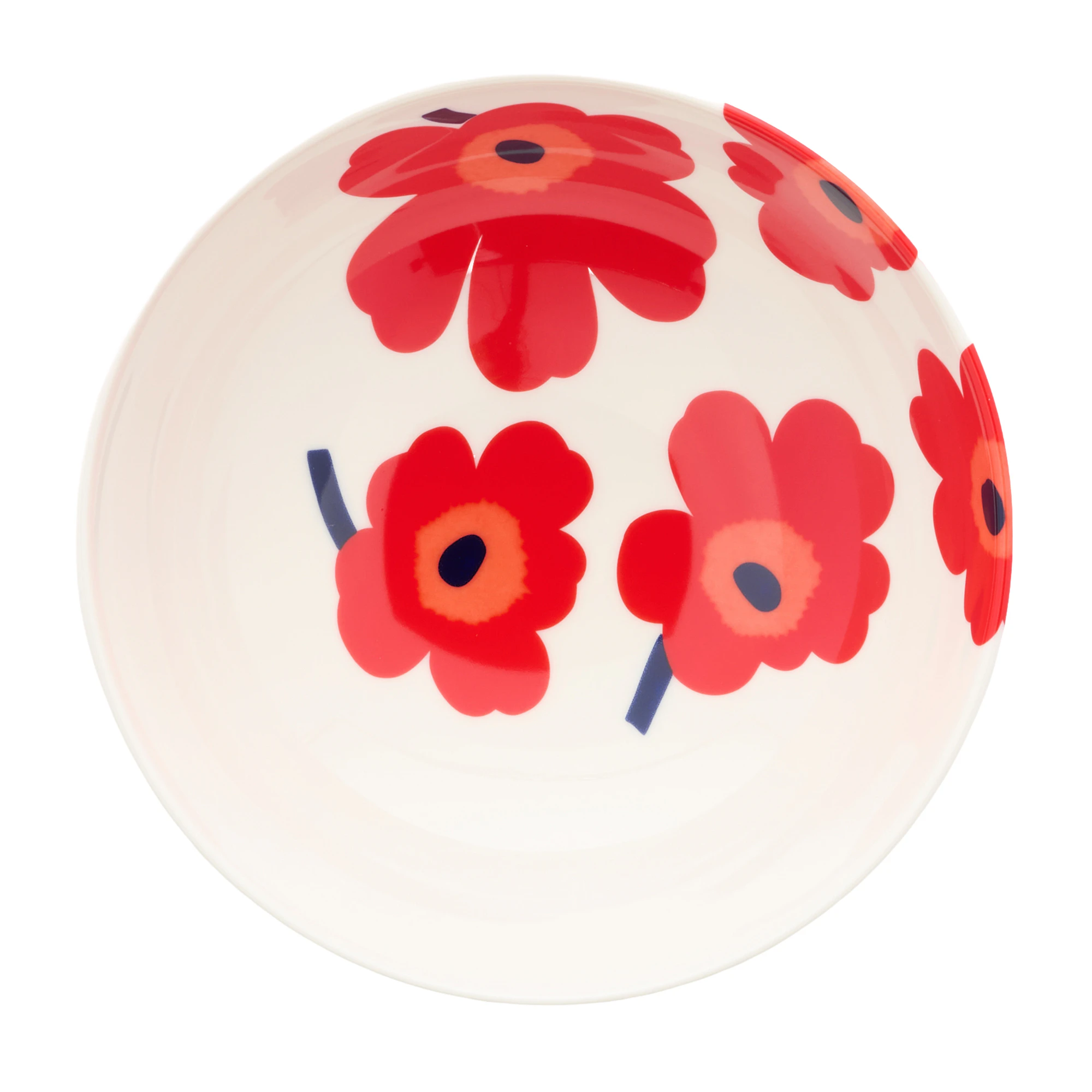 Marimekko Unikko Sk&aring;l 130 Cl R&oslash;d - Serveringssk&aring;le Stent&oslash;j Hvid - 076264-001