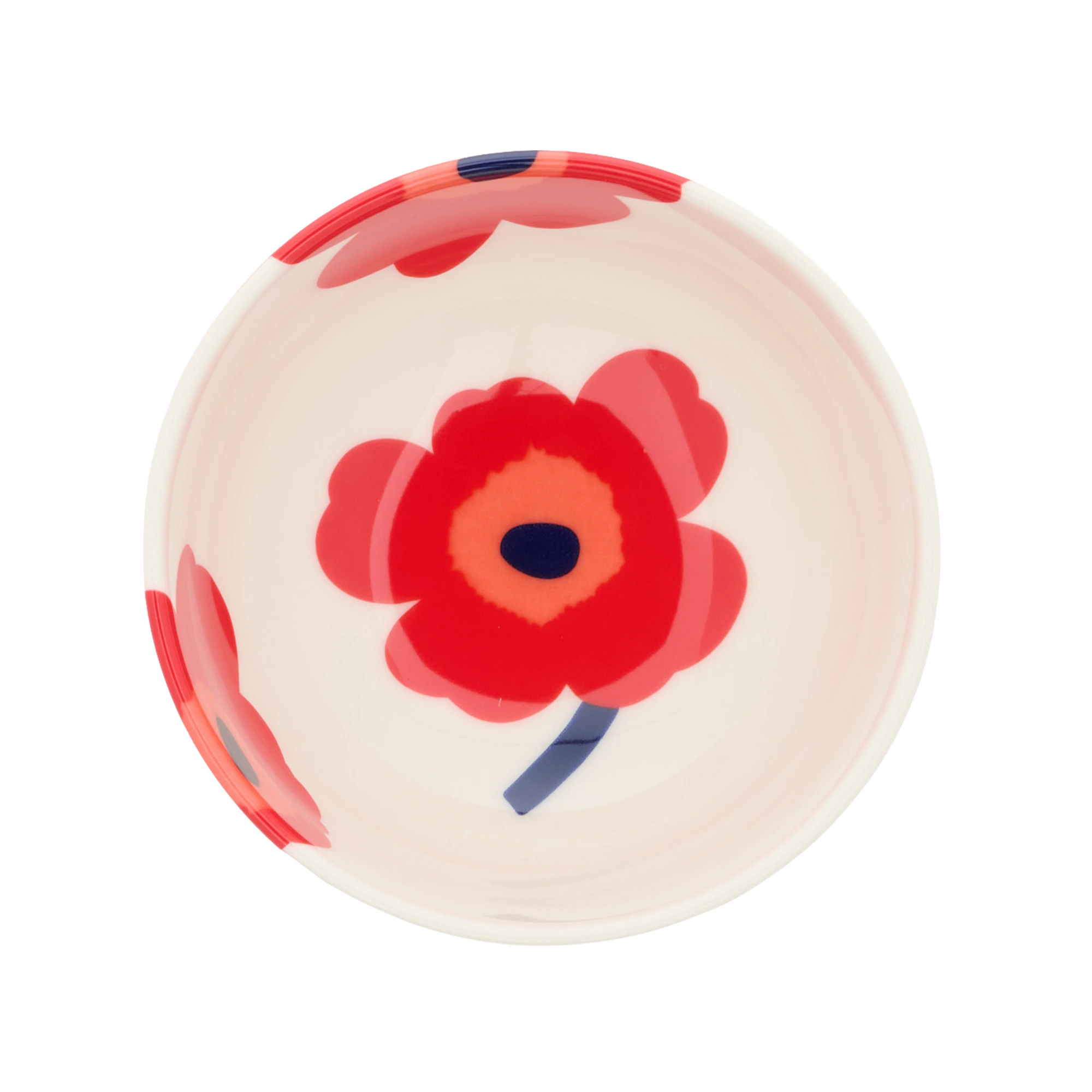 Marimekko Unikko Sk&aring;l 30 Cl R&oslash;d - Serveringssk&aring;le Stent&oslash;j Hvid - 076268-001