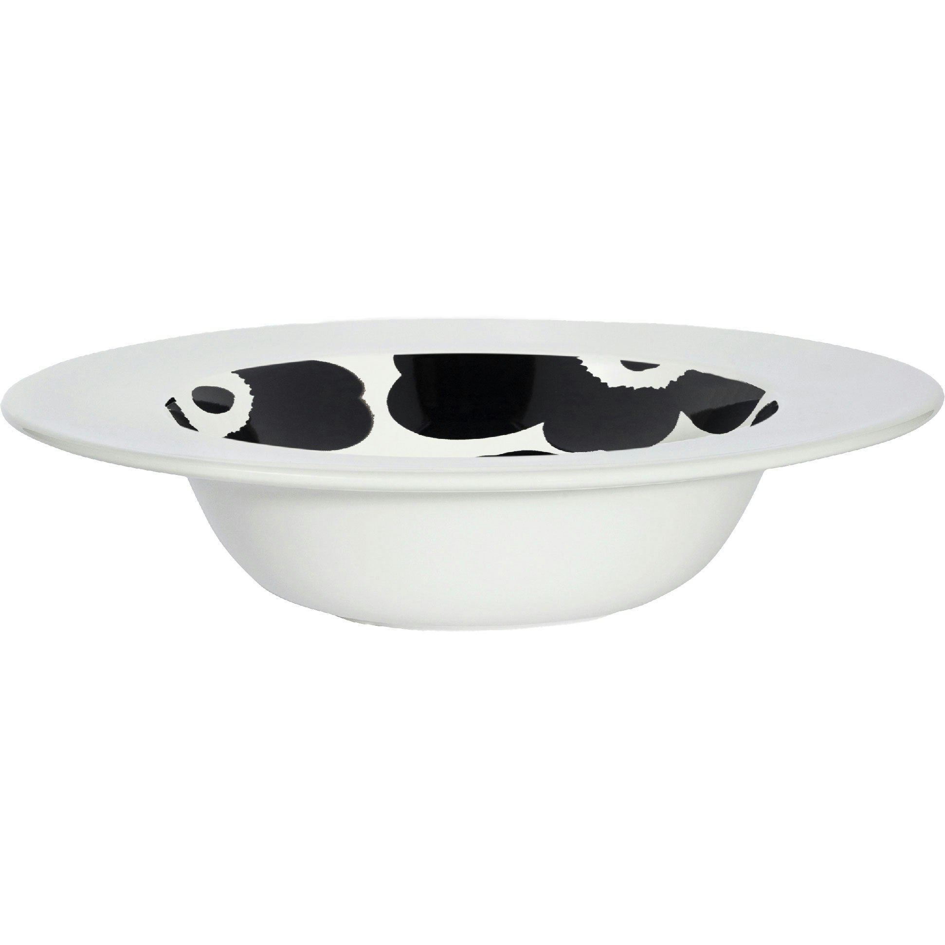 Marimekko Unikko Syv&auml; Lautanen Dyb Tallerken 20 Cm Hvid / - Dybe tallerkner Stent&oslash;j Sort - 074370-109