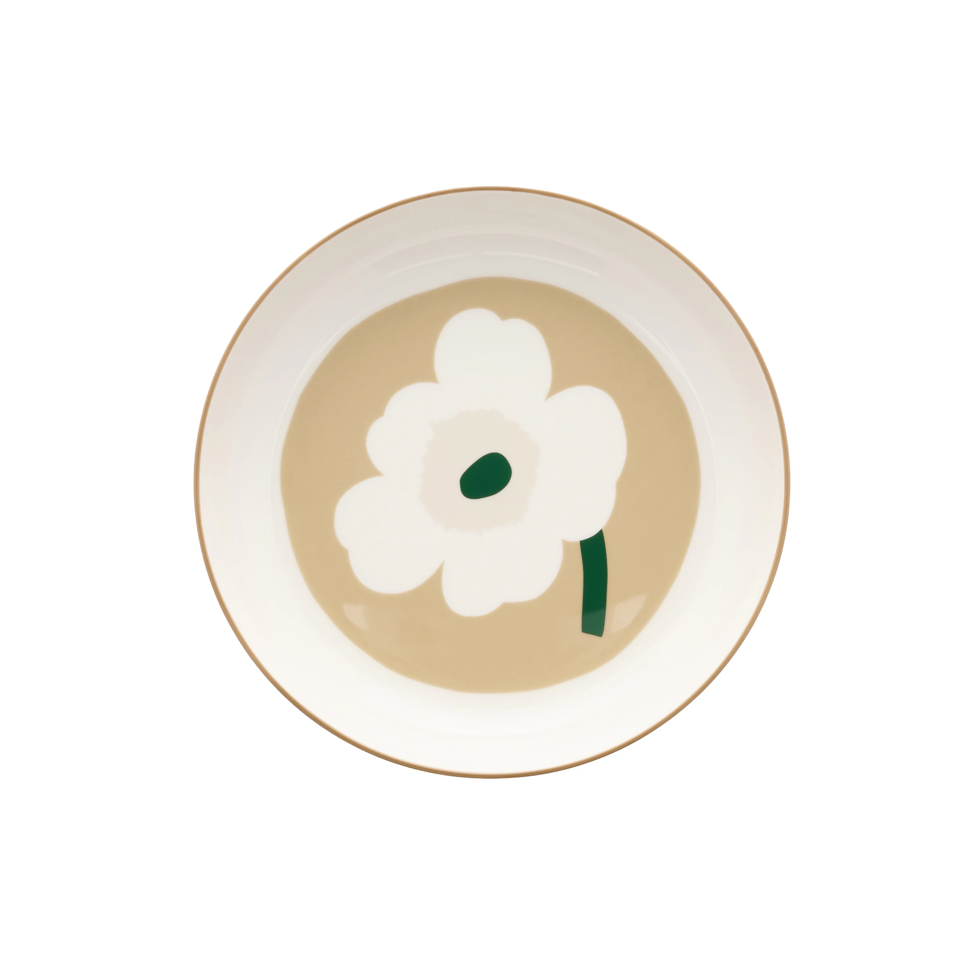 Marimekko Oiva/unikko Sk&aring;l &Oslash;20,5 Cm Light Sand - Asietter Stent&oslash;j Hvid - 075873-188