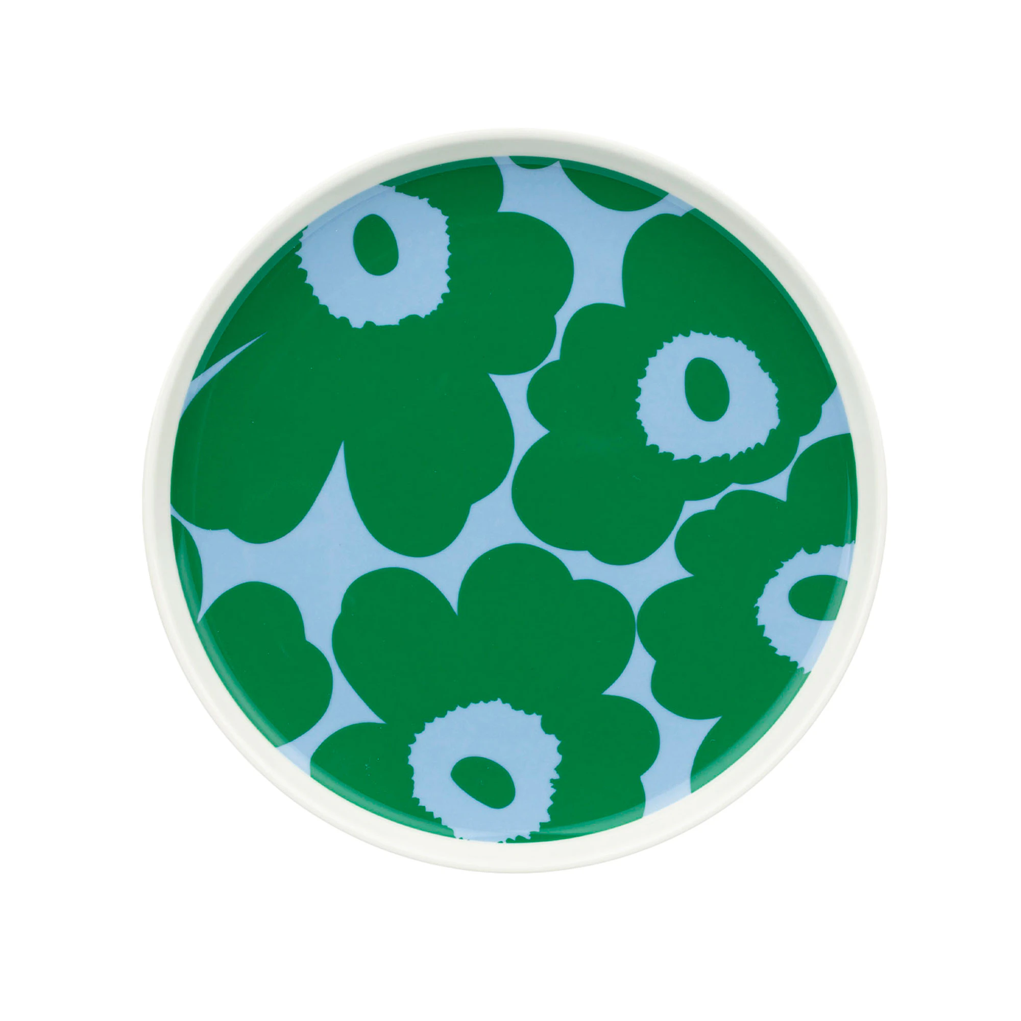 Marimekko Unikko Tallerken 20 Cm / Gr&oslash;n / It Blue - Asietter Stent&oslash;j Hvid - 075855-165