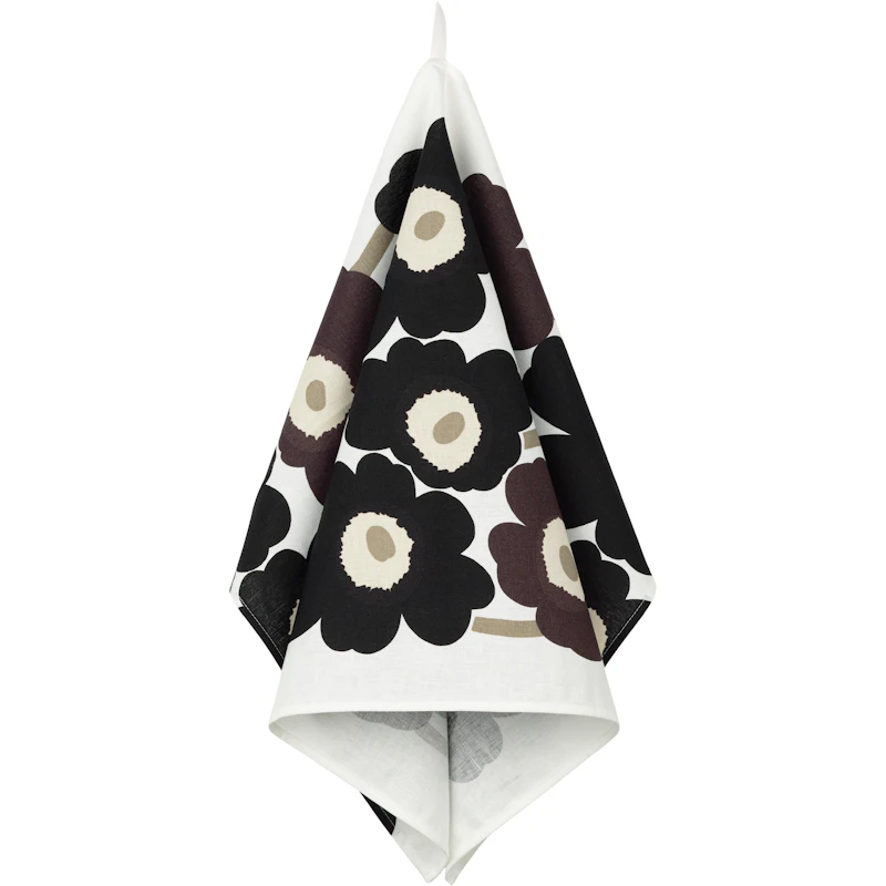 Unikko Viskestykke 43X70 cm, Beige / Mørkegråt