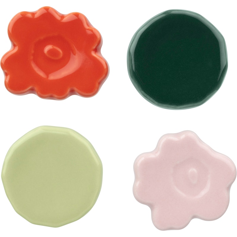 Unikko/Kivet Stativ Til Spisepinde 4-pak, Rosa / Mørkegrøn / Pear