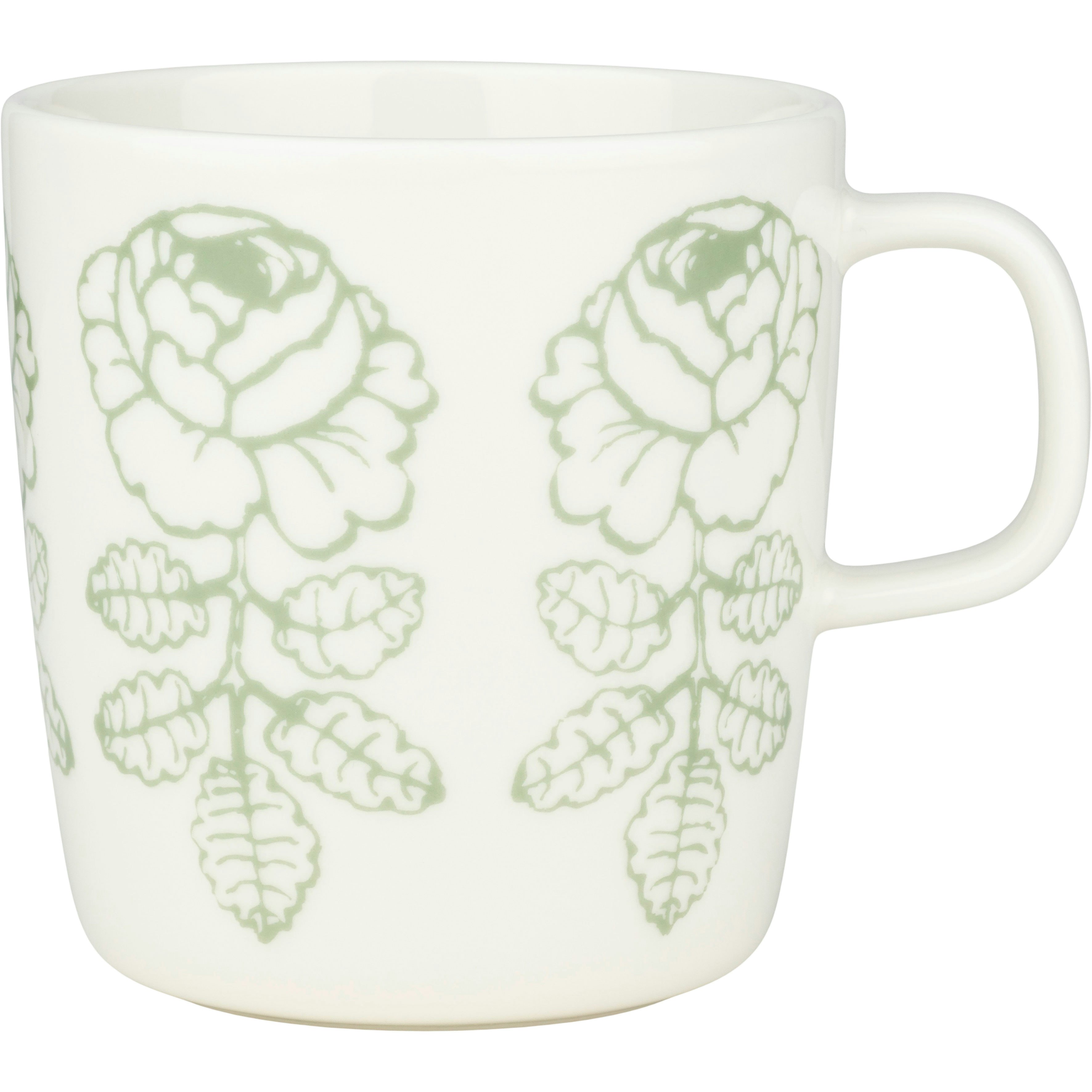 Marimekko Wedding Rose Krus 40 Cl t / Sage - Tekopper Stent&oslash;j Hvid - 075725-160