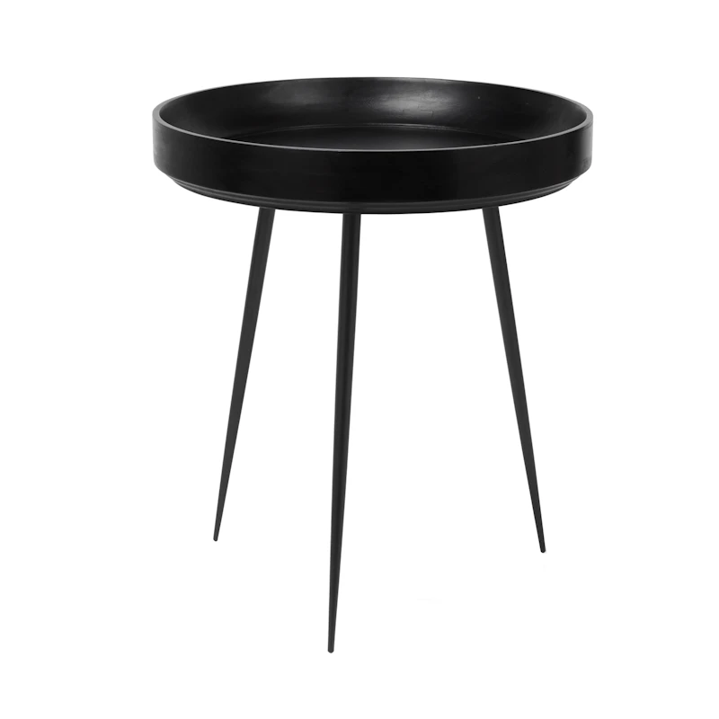 Bowl Sofabord Sortbejdset Mangotræ, 46 cm