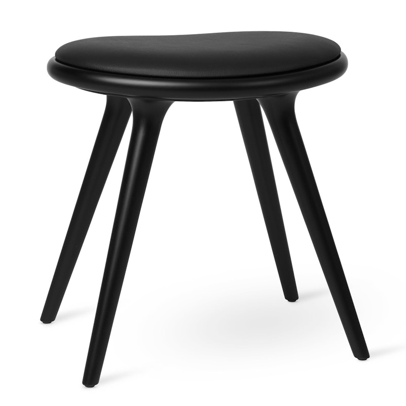 Low Stool Taburet 47 cm, Sortbejdset Birk