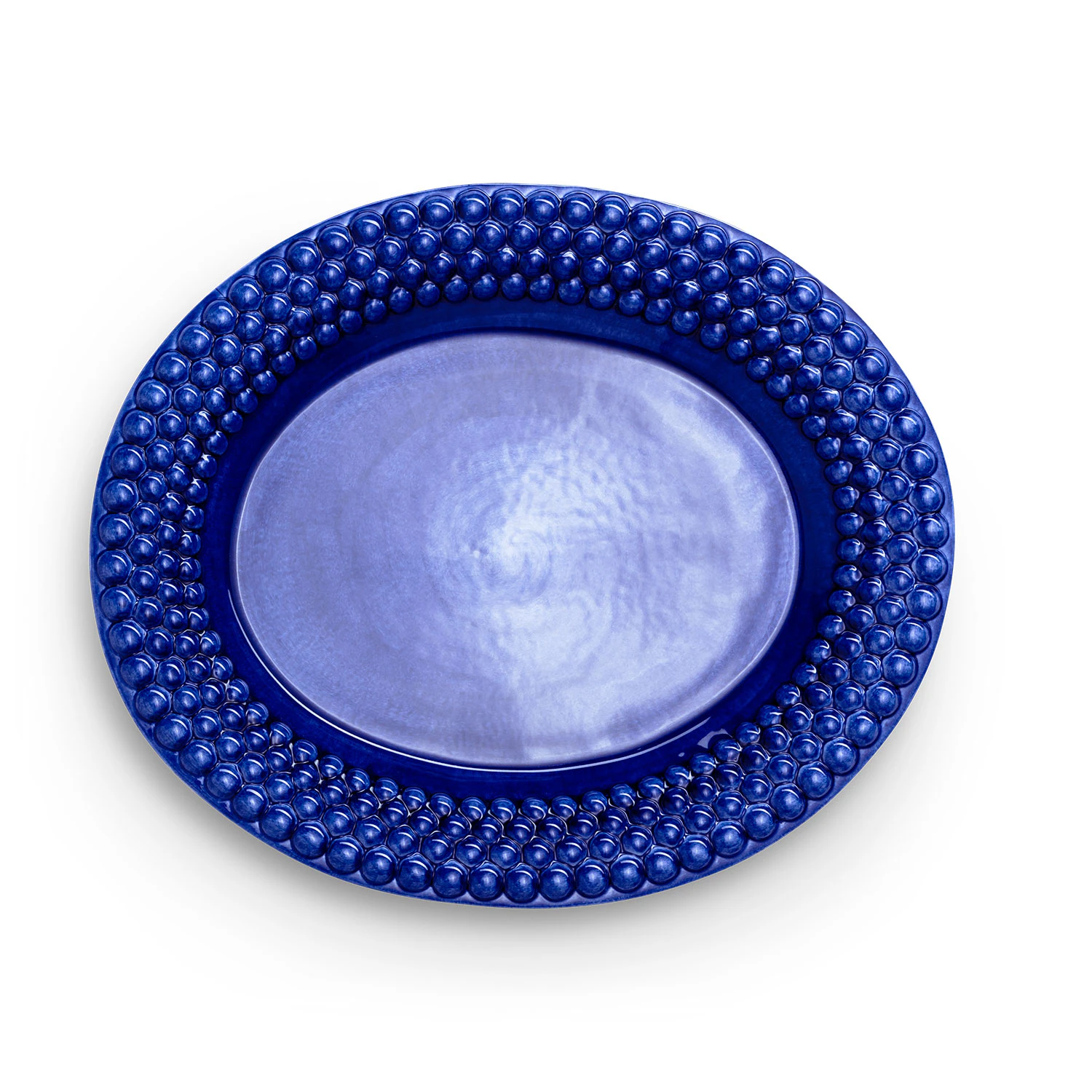 Mateus Bubbles Fad Ovalt 35cm - Serveringsfad Keramik Bl&aring; - EBO51B