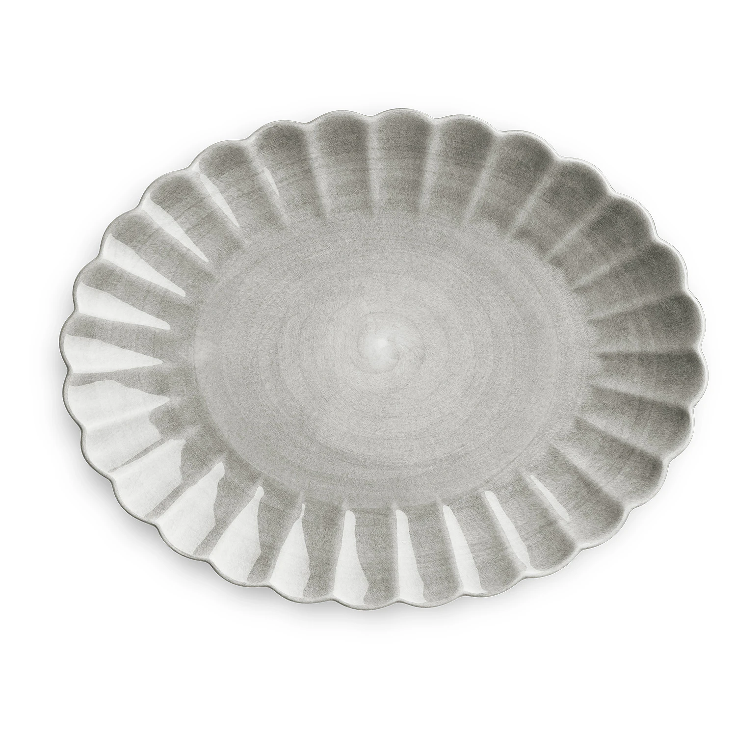 Mateus Oyster Fad 35x30 Cm t - Serveringsfad Keramik Gr&aring; - ECZ24D
