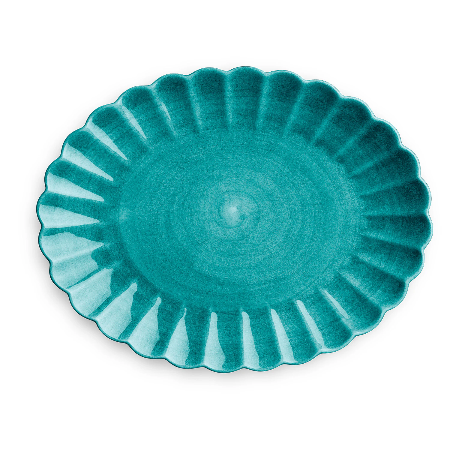 Mateus Oyster Fad 35x30 Cm Havbl&aring;t - Serveringsfad Keramik Ocean - EOC24D