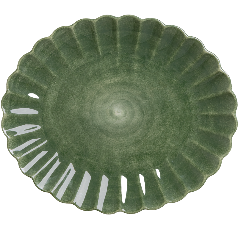 Oyster Fad 35x30 cm, Skovgrønt