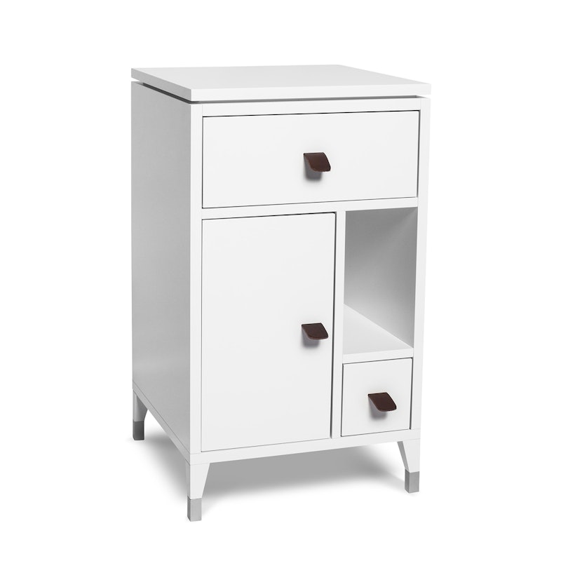 Abisko Bedside Table Short Legs, White Lacquer