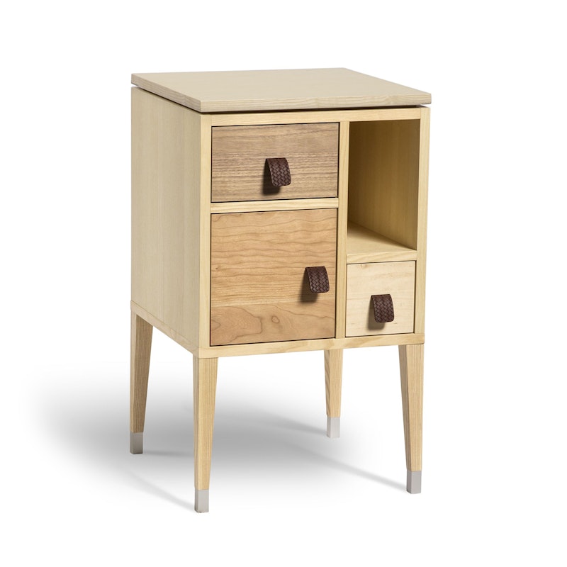 Abisko Bedside Table Tall Legs, Veneer