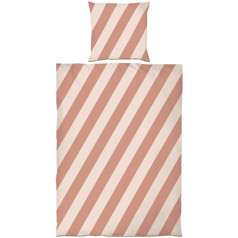 Diagonal Sengesæt 140x220 + 60x63 cm, Sand / Brick