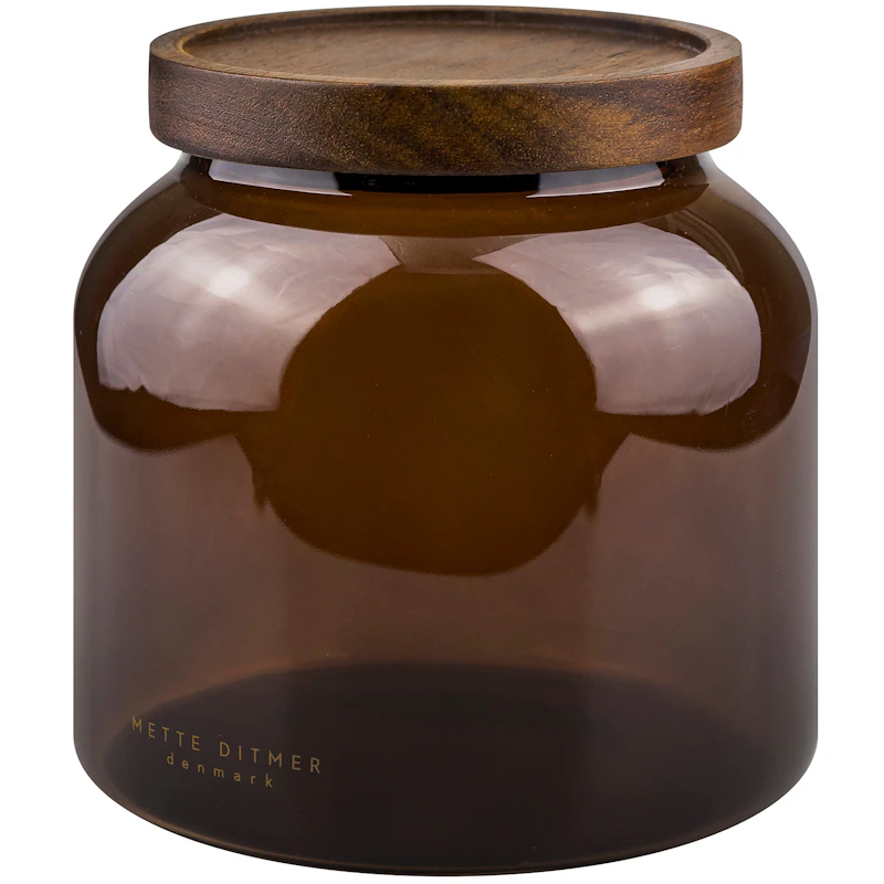 Luna Glaskrukke Med Låg 13 cm, Brun