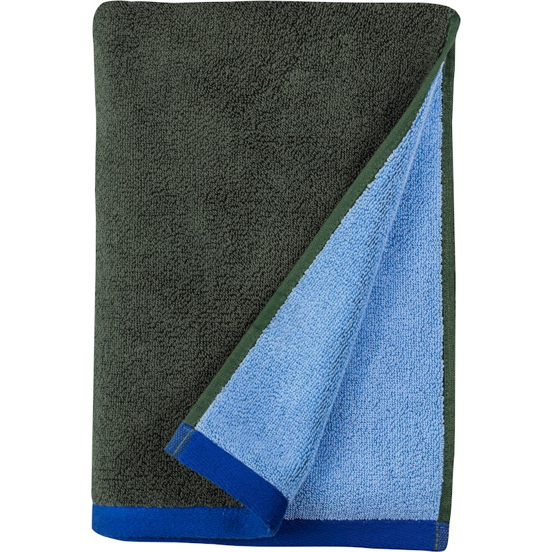 Soft Badehåndklæde 70x133 cm, Lyseblåt / Olivengrønt
