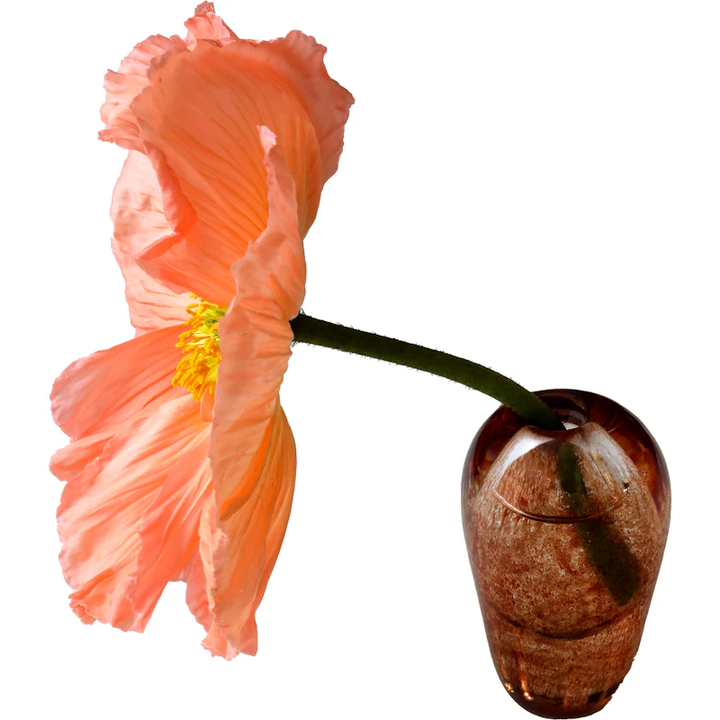 Liv Vase Mundblæst Glas, Brun