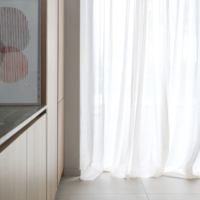 Vivi Gardin Genanvendt Stof Dobbelt Bredde, Hvidt, 290x290 cm