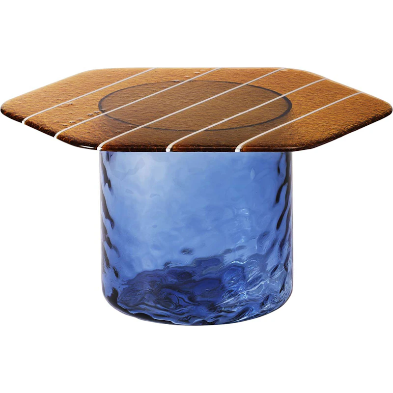 Striche Coffee Table, Orange / Blue