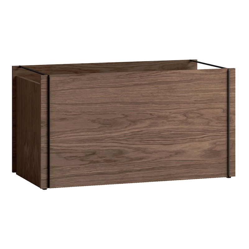 Opbevaringskasse 30x60 cm, Sort / Røget Eg