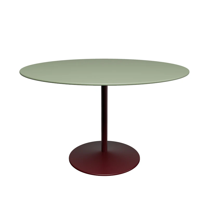 Panton Café- & Spisebord Ø120 cm, 4184 Forbo Olive Linoleum