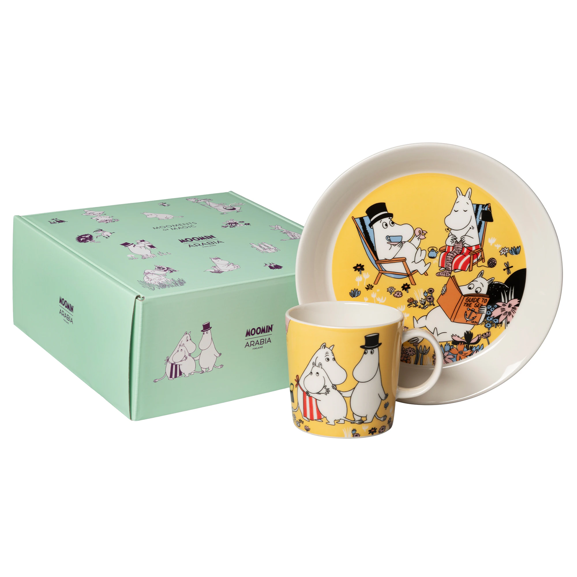 Moomin Arabia Moomin B&oslash;rnebordservice Familiehygge - B&oslash;rneservice Vitroporcelain Gul - 1086346