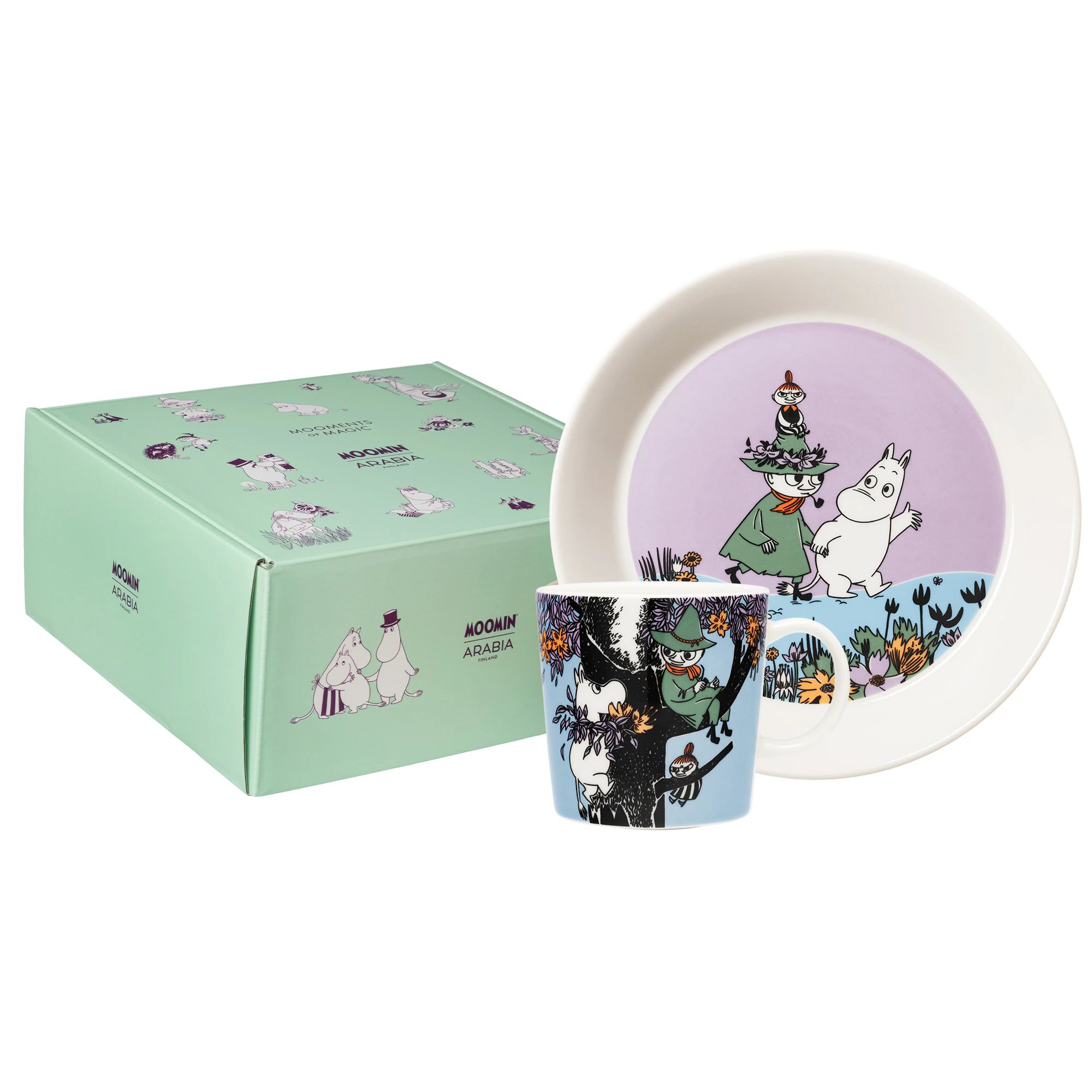 Moomin Arabia Moomin B&oslash;rnebordservice Venner For Altid - B&oslash;rneservice Vitroporcelain Lilla - 1086345
