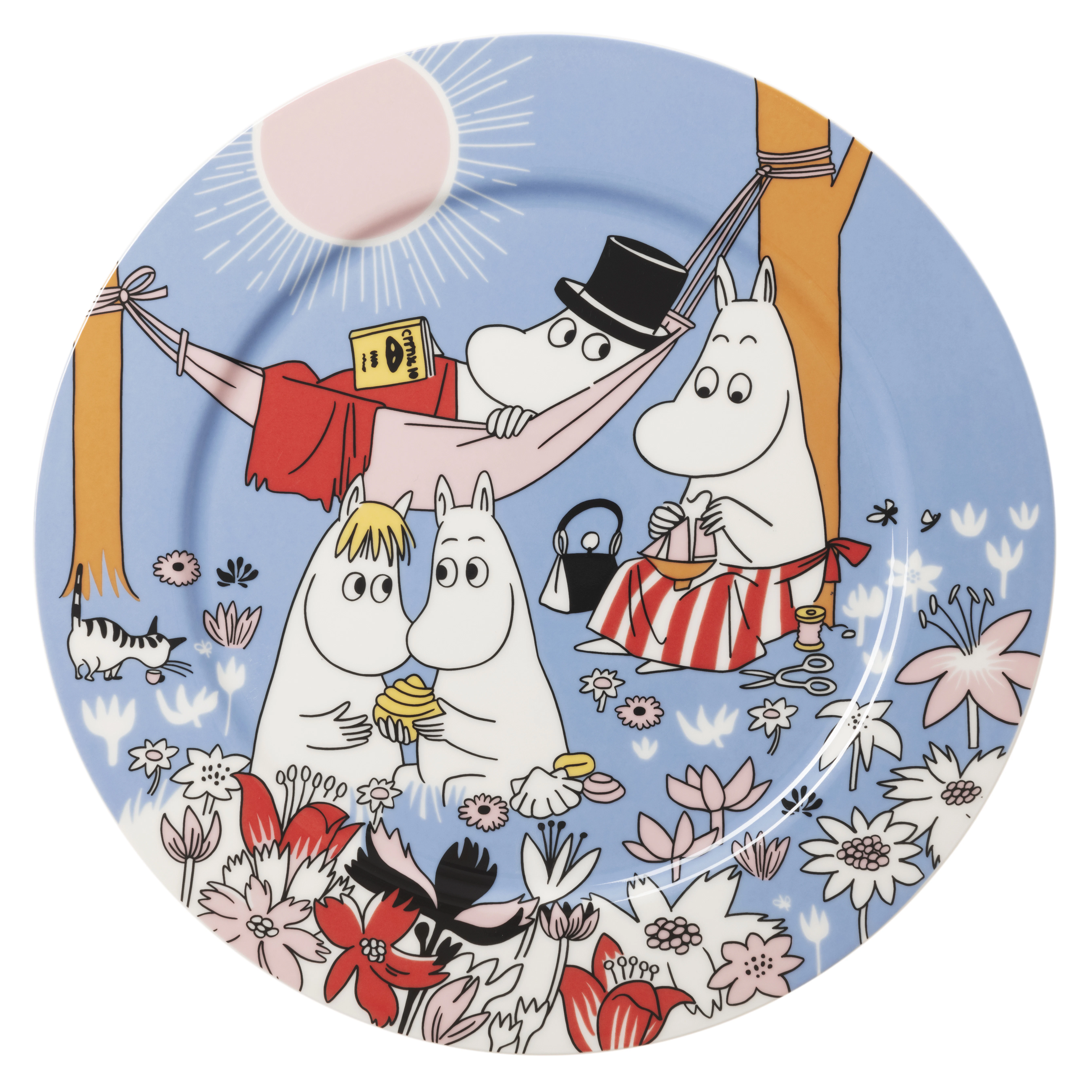 Moomin Arabia Moomin Serveringsfad 30 Cm Family Time Bl&aring;t - Serveringsfad Vitroporcelain Multi - 1082661