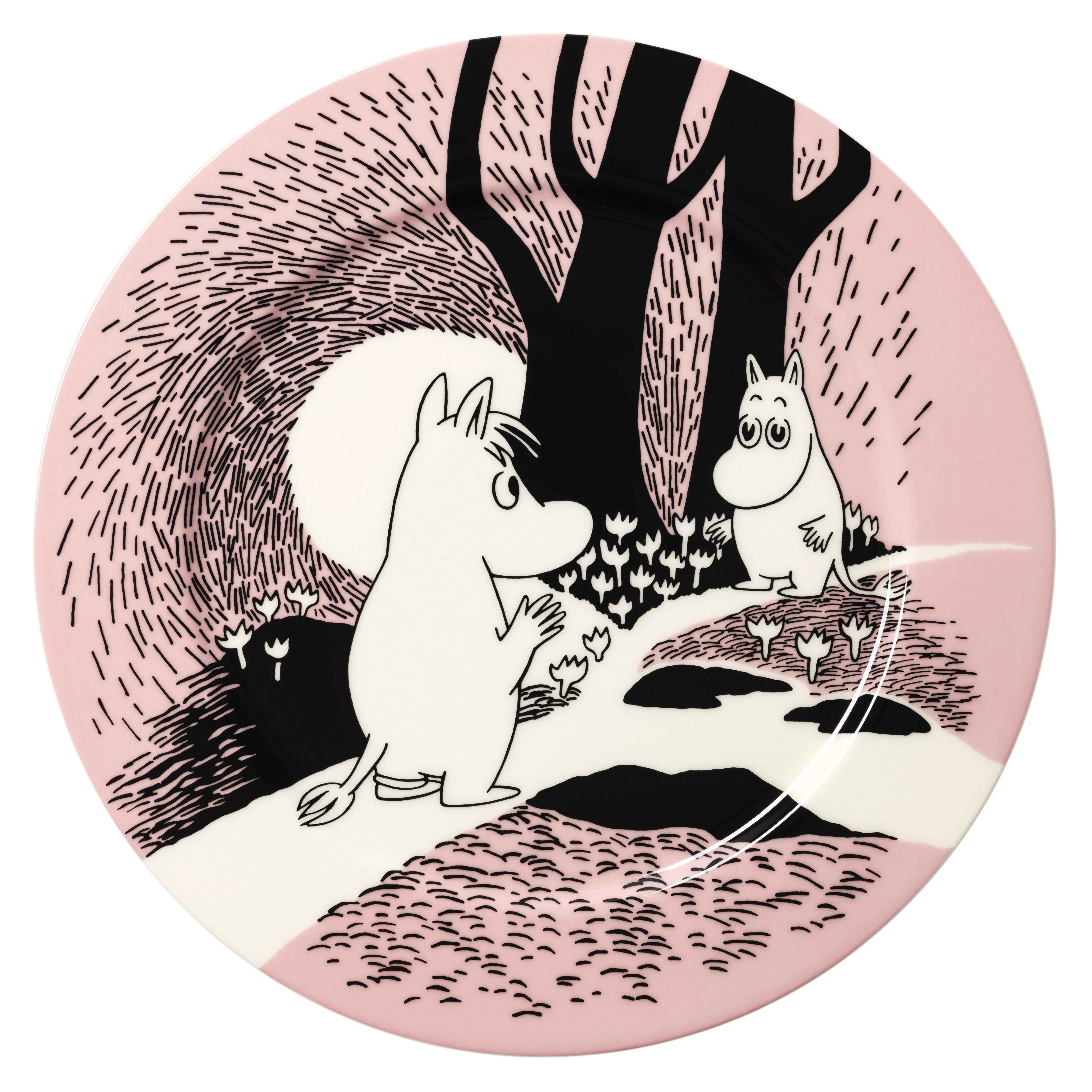 Moomin Arabia Moomin Serveringsfad 30 Cm Love 30 - Serveringsfad Vitroporcelain Rosa - 1082611
