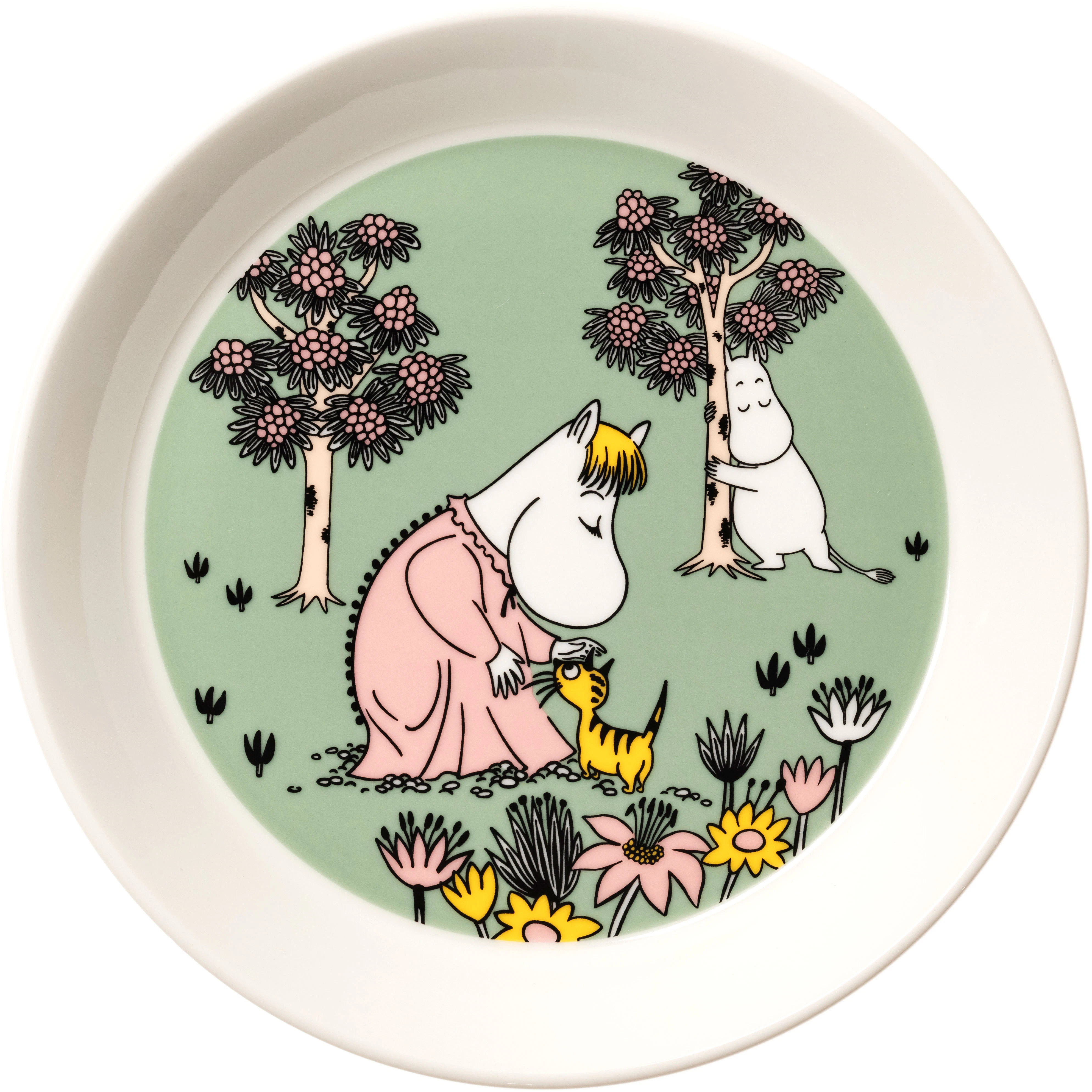 Moomin Arabia Moomin Tallerken 19 Cm Loving Care - Asietter Vitroporcelain Gr&oslash;n - 1082630
