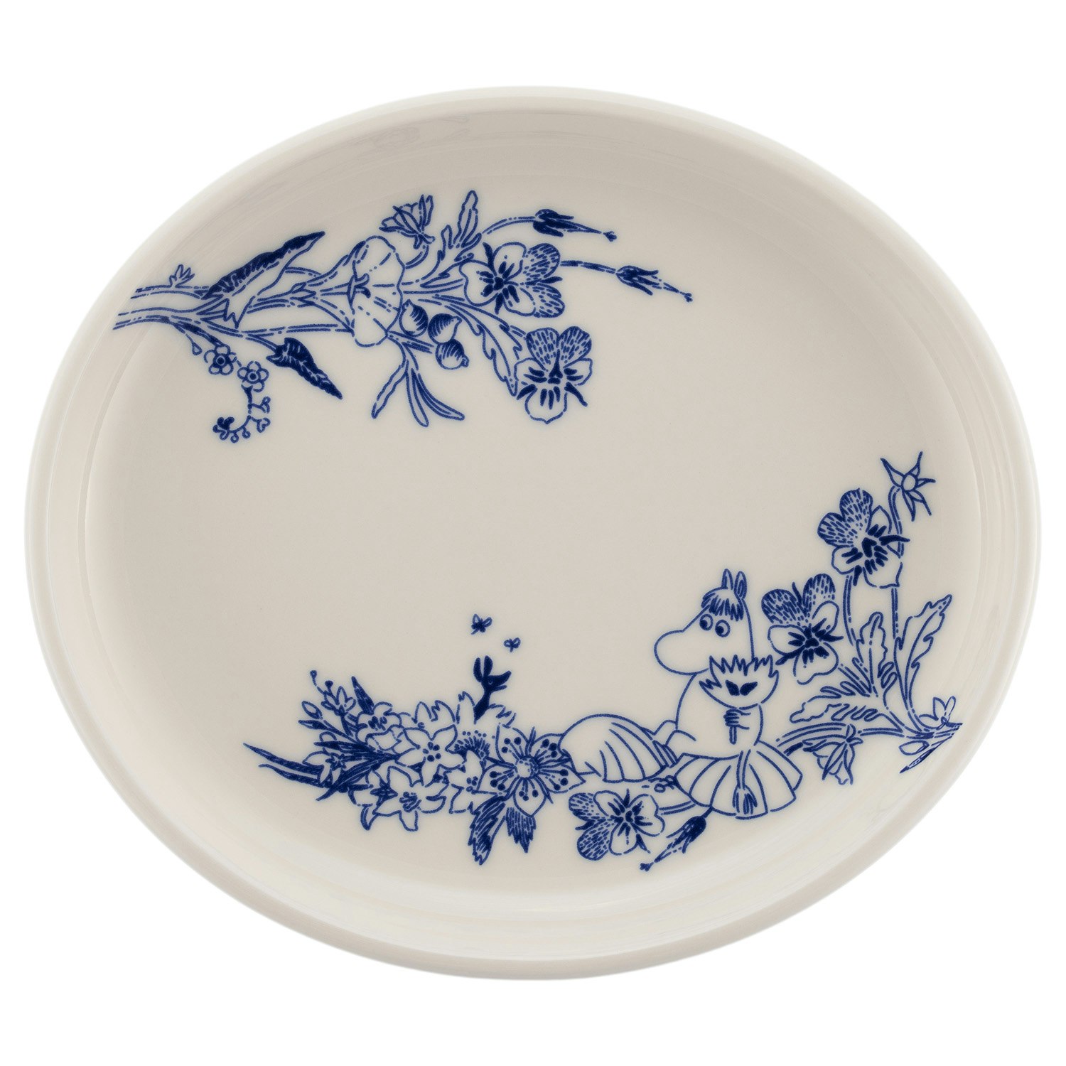 Moomin Arabia Mumi Haru Oval Plade 16 Cm - Serveringsfad Bl&aring; - 1073503