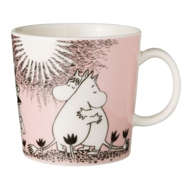 Moomin Arabia Mumi Kop K&aelig;rlighed Lyser&oslash;d - Kaffekopper Porcel&aelig;n Rosa - 1005331