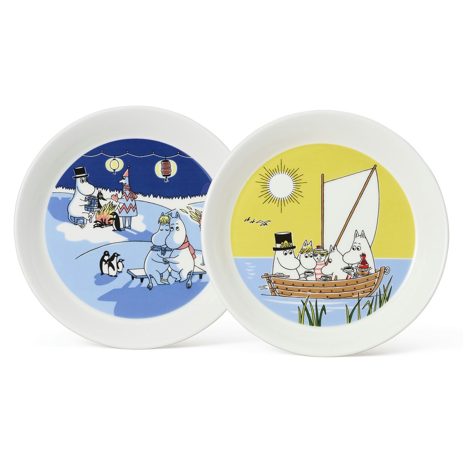 Moomin Arabia Mumi Tallerken 2-pak Sejlads & Vinterb&aring;l - Middagstallerkner Porcel&aelig;n Multi - 1071466