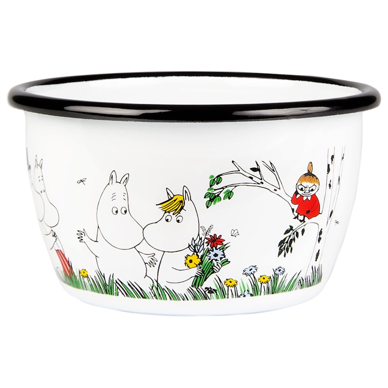 Moomin Enamel Bowl 30 cl, Happy Family