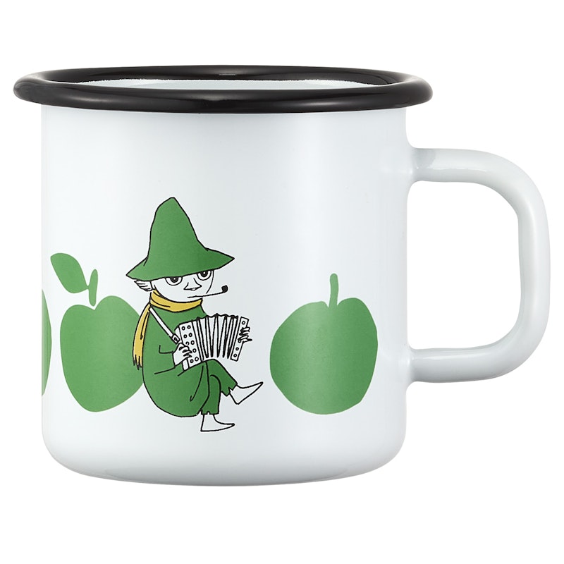 Moomin Joyfull Apples Emaljekrus 1,5 dl, Grønt