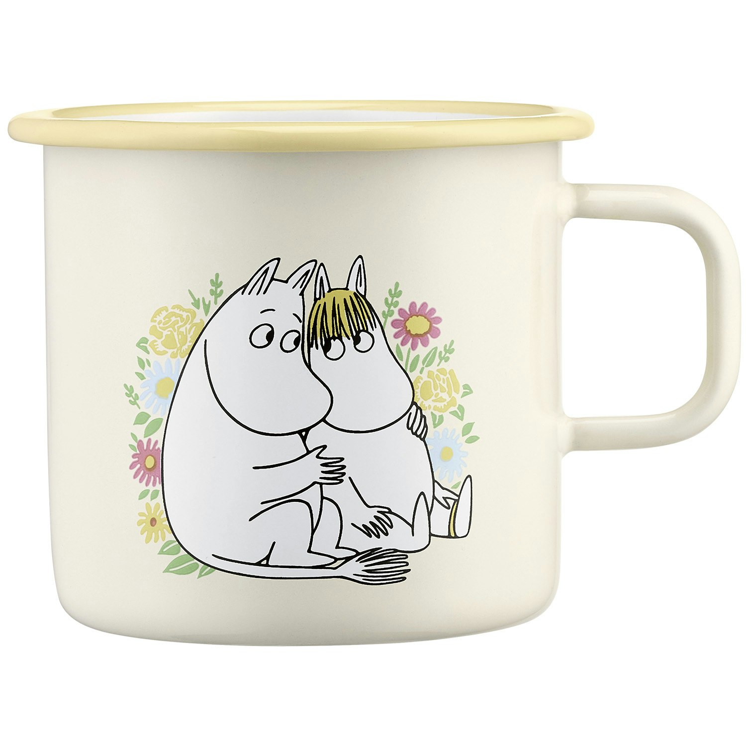 Muurla Moomin Flowers krus 55 Cl - B&oslash;rneservice Emalje Off-White - 1724-055-02