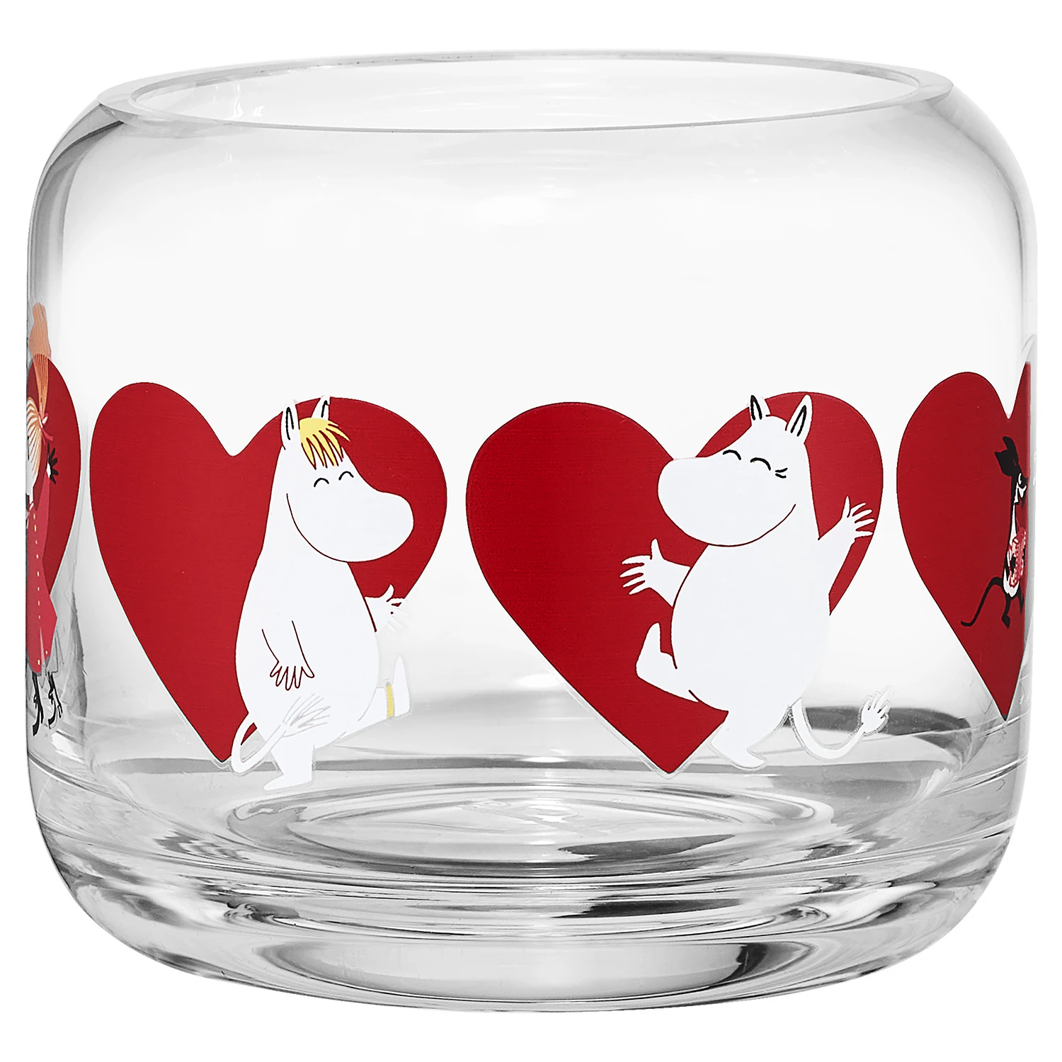 Muurla Mumitrold Heart Fyrfadsstage 8 Cm - Lysestager Glas R&oslash;d - 741-080-03