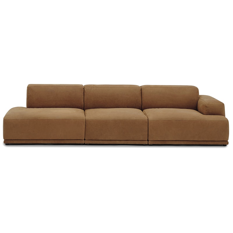 Connect Soft Modulopbygget 3-personers Sofa Med Åben Venstre Side, Grace Leather Cognac