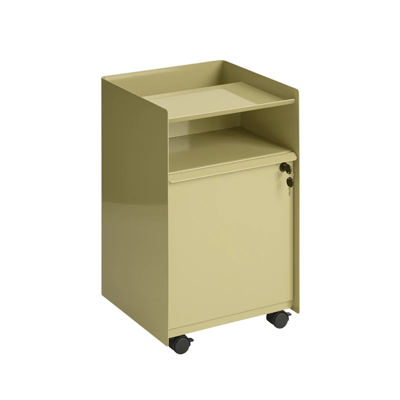 Folded Rullebord Med dør og lås, Beige-grøn