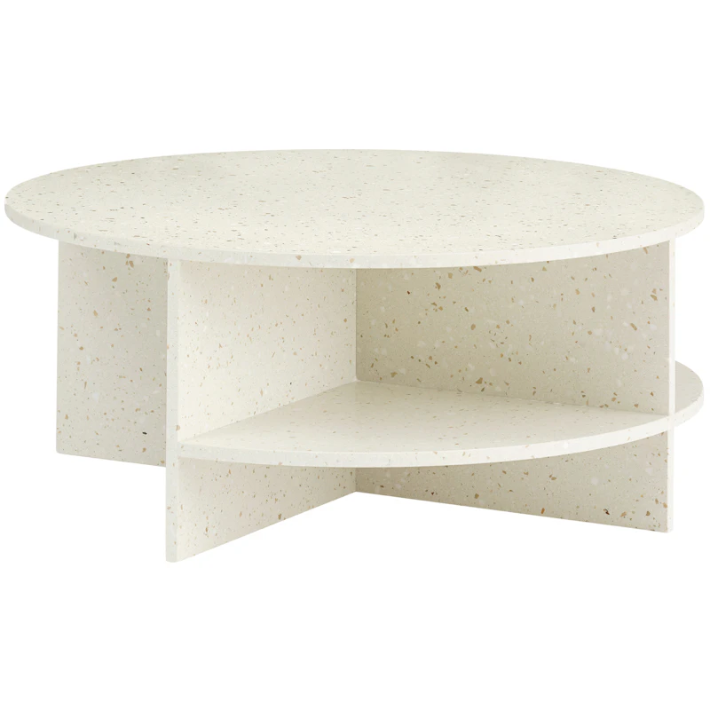 Halves Sofabord 85 cm, Offwhite Terrazzo