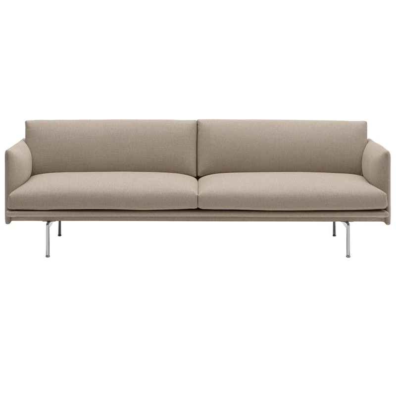 Outline Sofa 3-Pers, Ecriture 240 / Poleret Aluminium