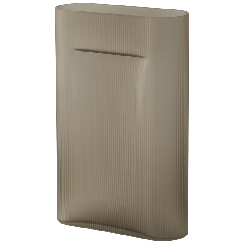 Ridge Vase Frostet Glas 48,5 cm, Taupe