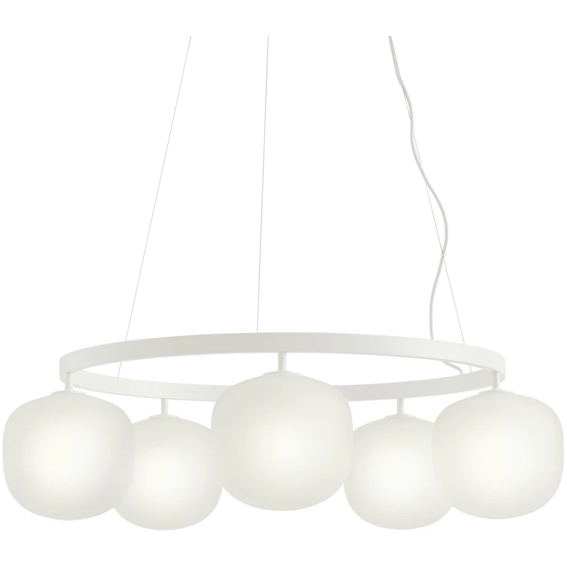 Rime Lysekrone 80 cm, Hvid