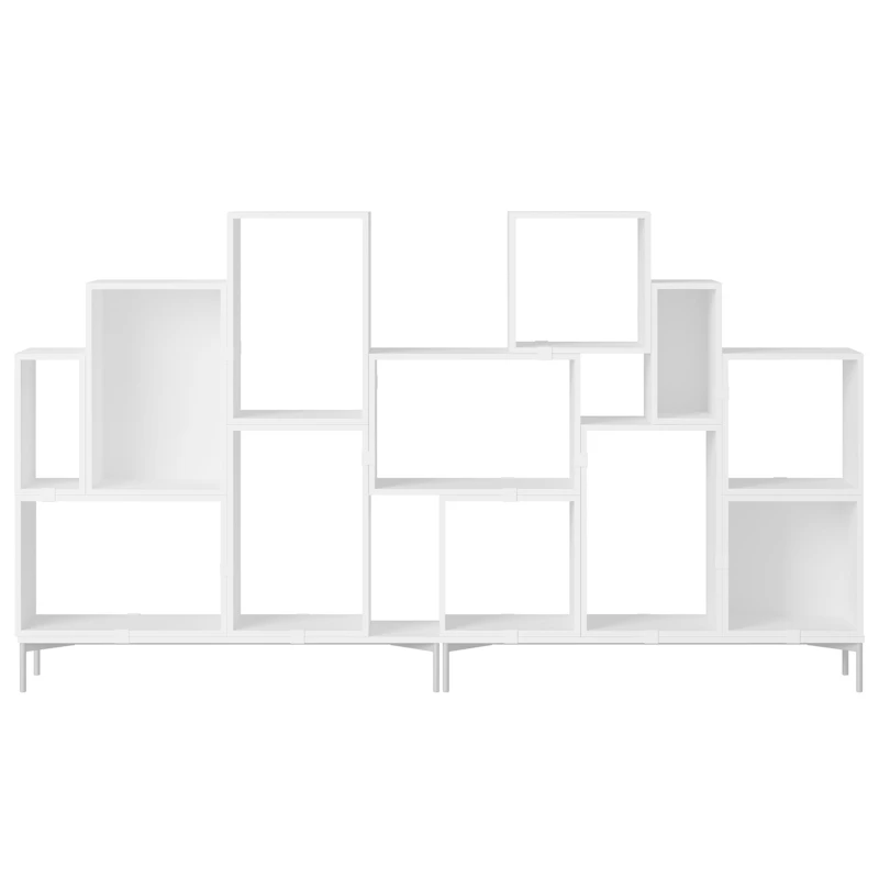 Stacked Configuration 3 Book Shelf, White