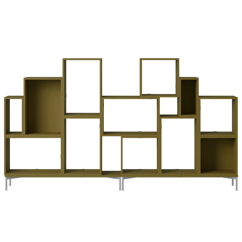 Stacked Configuration 3 Book Shelf, Dark Green