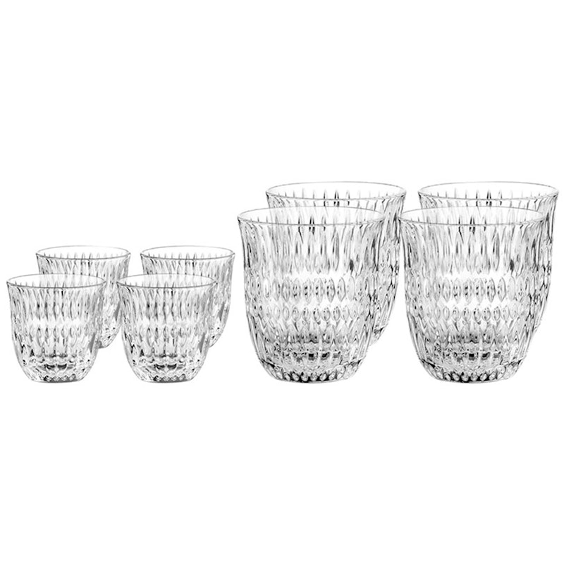 Ethno Barista Glas Med To Størrelser, 8-pak