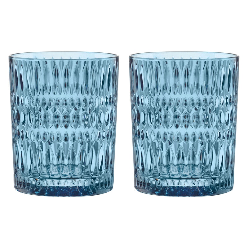 Ethno Drinksglas 29 cl 2-pak, Vintage Blue